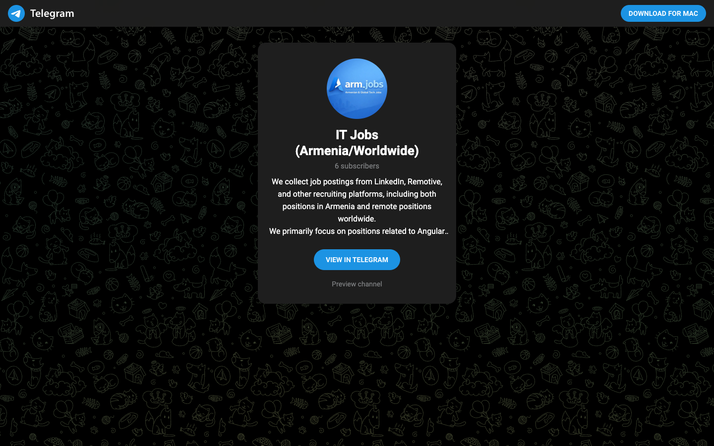Armenia IT Jobs Bot